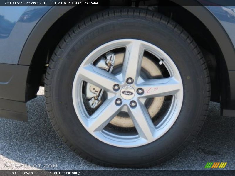Blue Metallic / Medium Stone 2018 Ford Explorer XLT