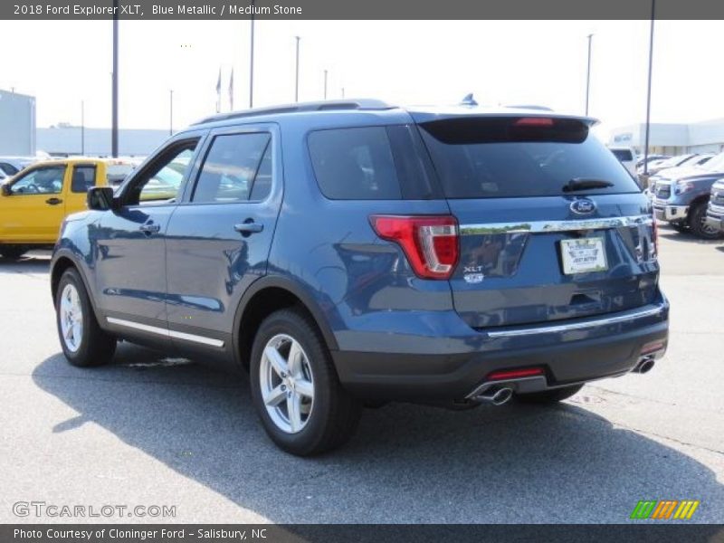 Blue Metallic / Medium Stone 2018 Ford Explorer XLT