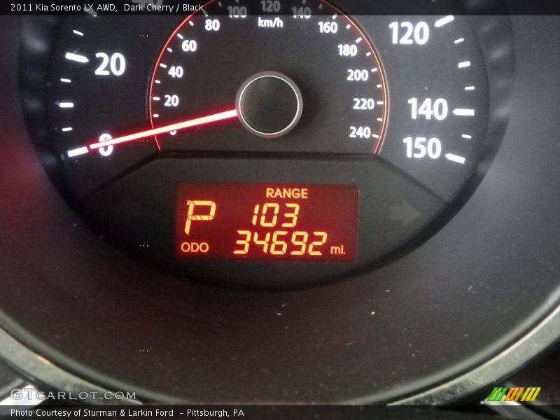 Dark Cherry / Black 2011 Kia Sorento LX AWD