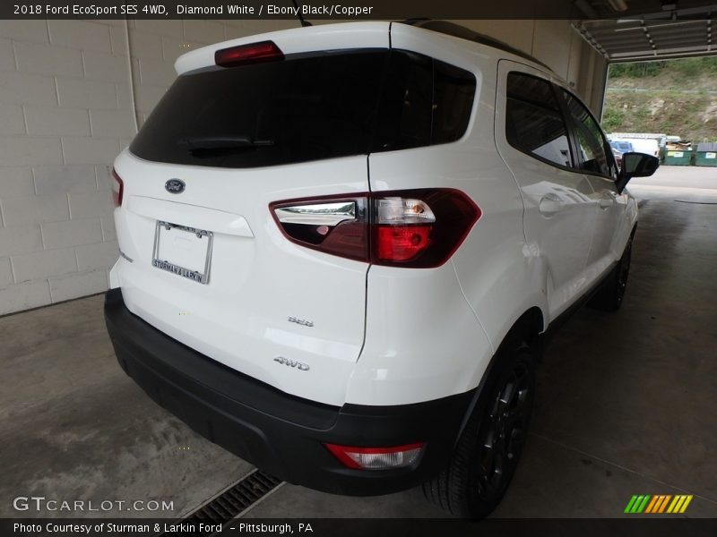 Diamond White / Ebony Black/Copper 2018 Ford EcoSport SES 4WD