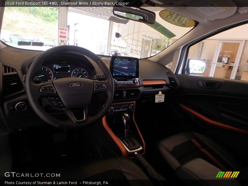 Diamond White / Ebony Black/Copper 2018 Ford EcoSport SES 4WD