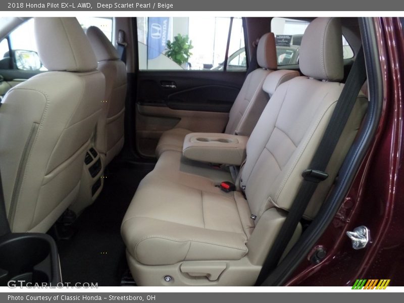 Deep Scarlet Pearl / Beige 2018 Honda Pilot EX-L AWD