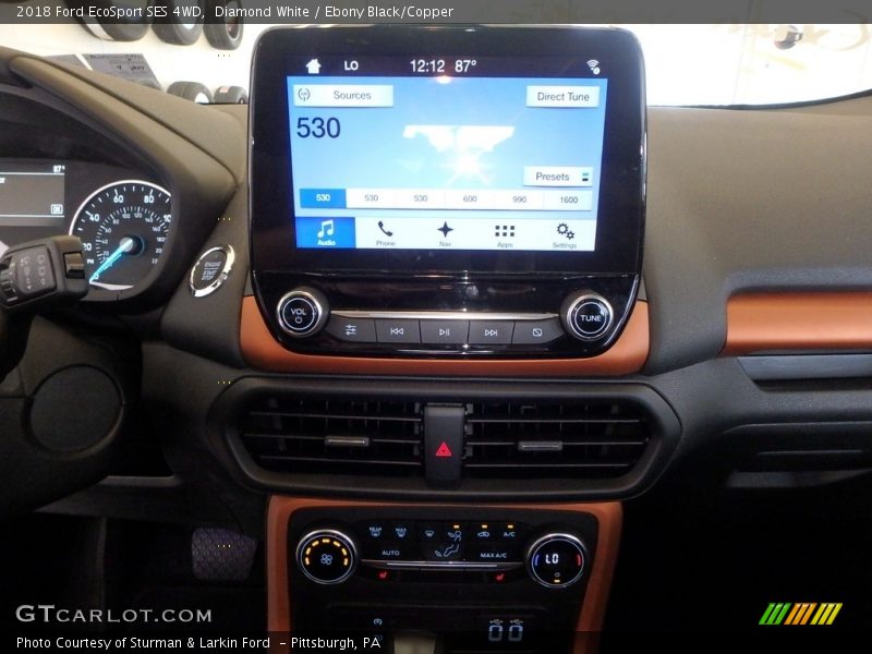 Diamond White / Ebony Black/Copper 2018 Ford EcoSport SES 4WD
