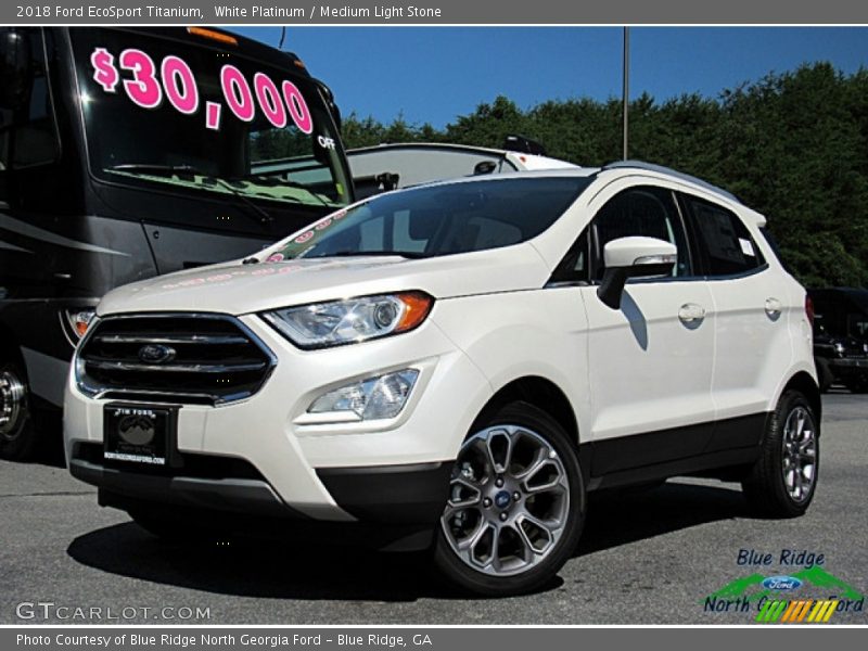 White Platinum / Medium Light Stone 2018 Ford EcoSport Titanium
