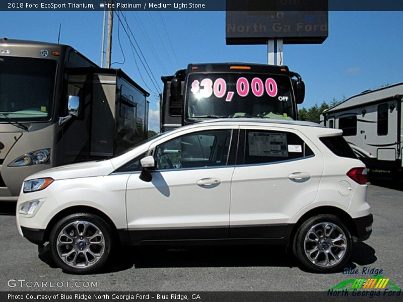 White Platinum / Medium Light Stone 2018 Ford EcoSport Titanium