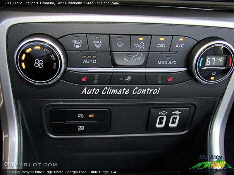 White Platinum / Medium Light Stone 2018 Ford EcoSport Titanium