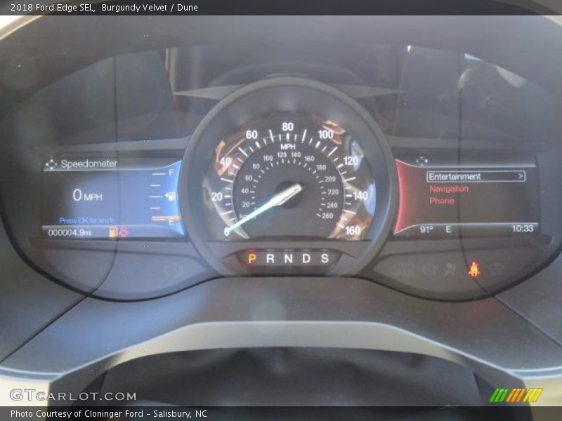 Burgundy Velvet / Dune 2018 Ford Edge SEL