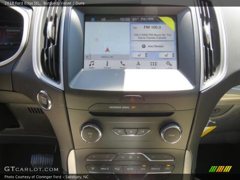 Burgundy Velvet / Dune 2018 Ford Edge SEL