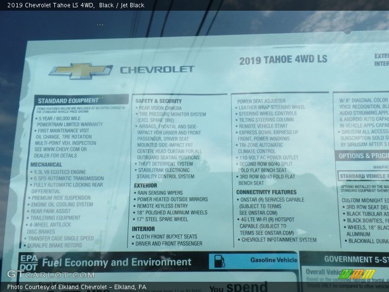 Black / Jet Black 2019 Chevrolet Tahoe LS 4WD