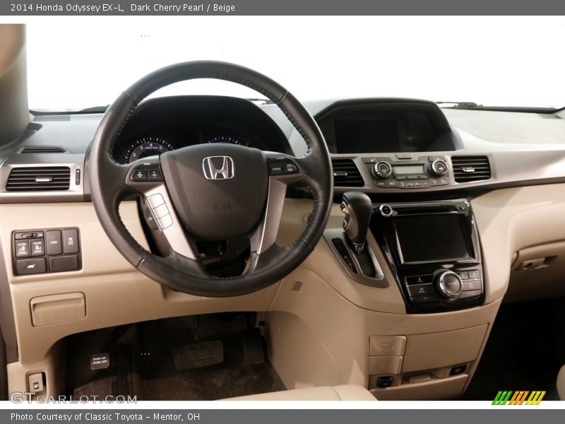 Dark Cherry Pearl / Beige 2014 Honda Odyssey EX-L
