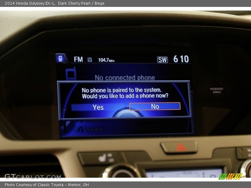 Dark Cherry Pearl / Beige 2014 Honda Odyssey EX-L