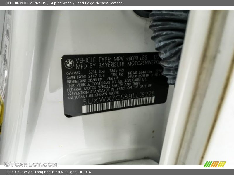 Alpine White / Sand Beige Nevada Leather 2011 BMW X3 xDrive 35i