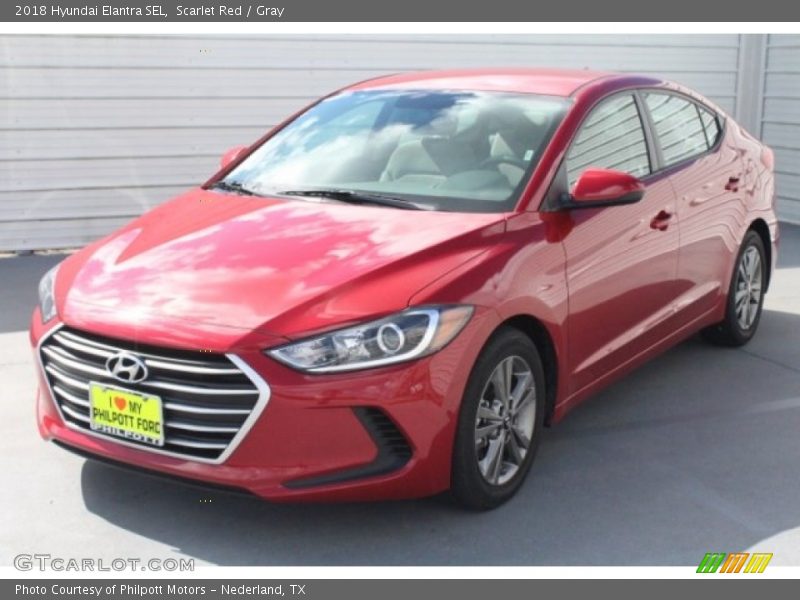 Scarlet Red / Gray 2018 Hyundai Elantra SEL