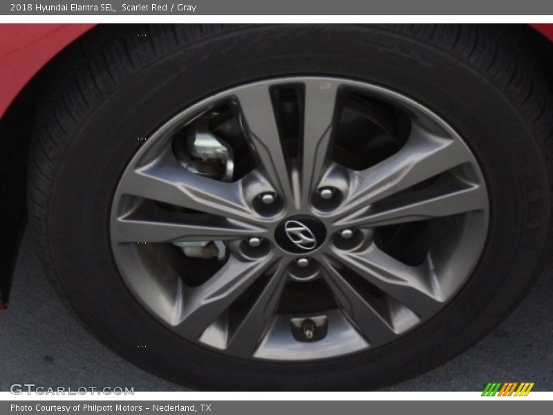 Scarlet Red / Gray 2018 Hyundai Elantra SEL