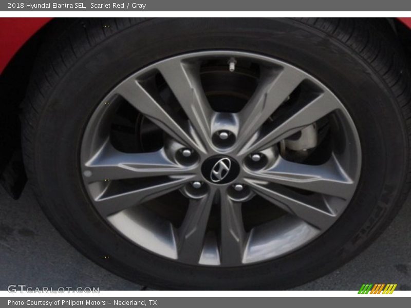 Scarlet Red / Gray 2018 Hyundai Elantra SEL