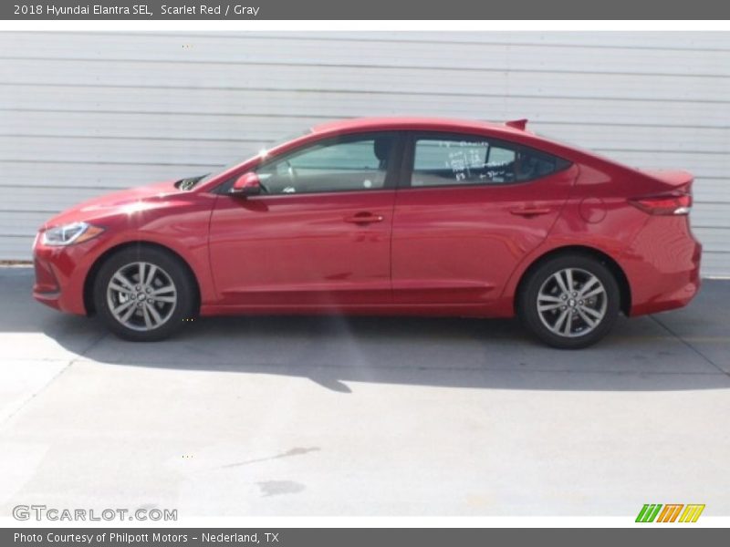 Scarlet Red / Gray 2018 Hyundai Elantra SEL