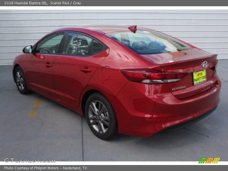 Scarlet Red / Gray 2018 Hyundai Elantra SEL