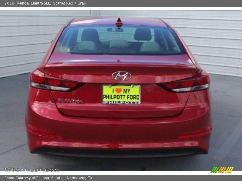 Scarlet Red / Gray 2018 Hyundai Elantra SEL
