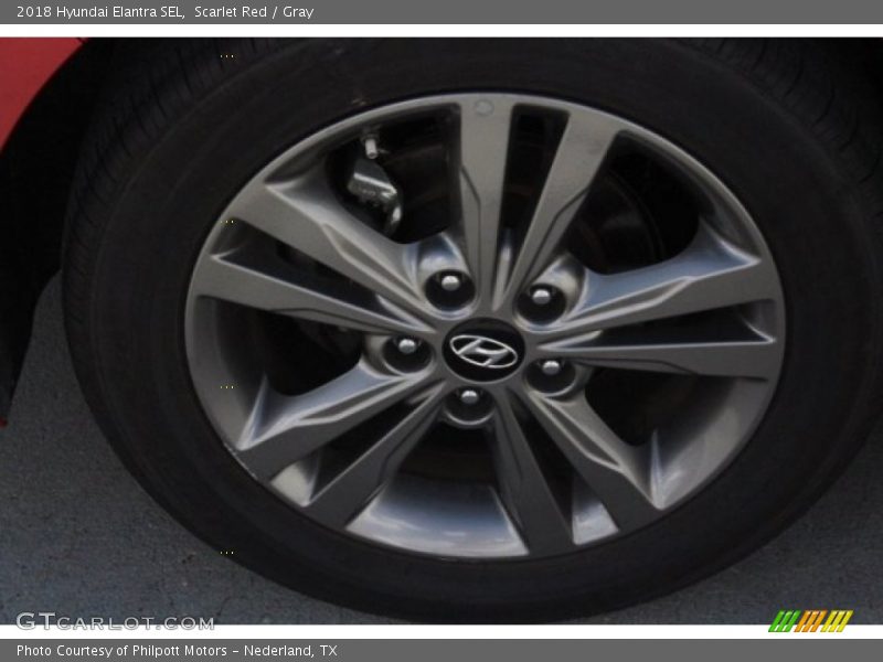 Scarlet Red / Gray 2018 Hyundai Elantra SEL