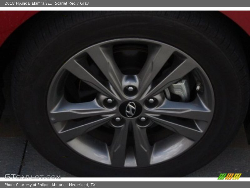 Scarlet Red / Gray 2018 Hyundai Elantra SEL