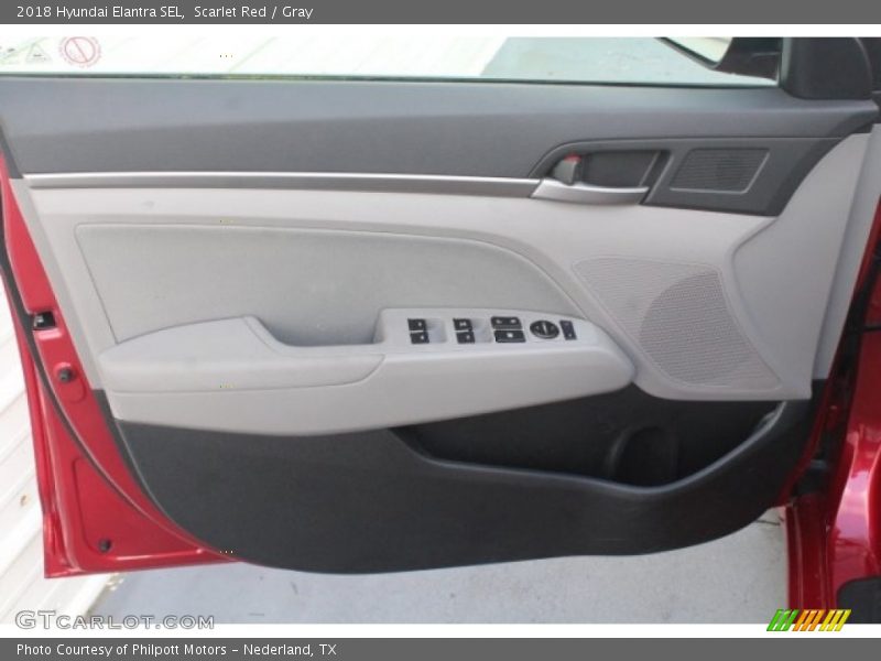 Scarlet Red / Gray 2018 Hyundai Elantra SEL