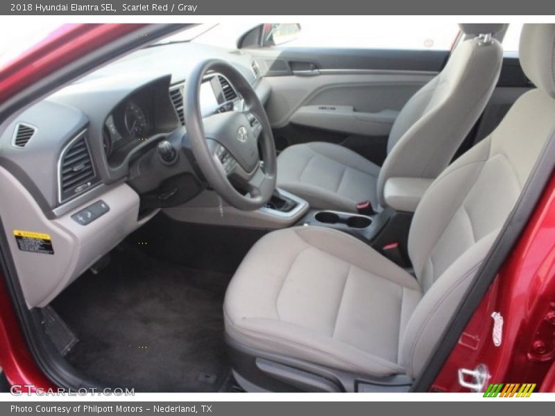 Scarlet Red / Gray 2018 Hyundai Elantra SEL