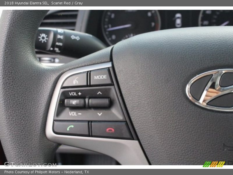 Scarlet Red / Gray 2018 Hyundai Elantra SEL