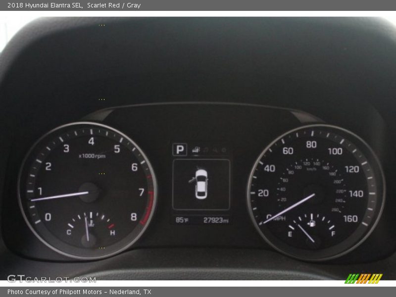 Scarlet Red / Gray 2018 Hyundai Elantra SEL