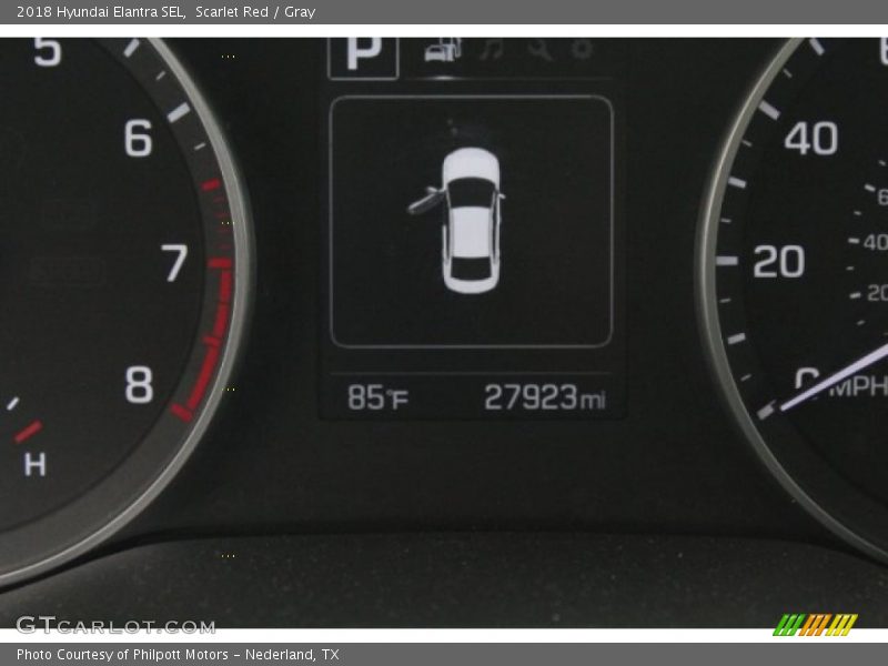 Scarlet Red / Gray 2018 Hyundai Elantra SEL