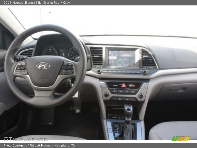 Scarlet Red / Gray 2018 Hyundai Elantra SEL
