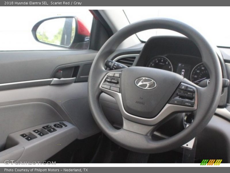 Scarlet Red / Gray 2018 Hyundai Elantra SEL