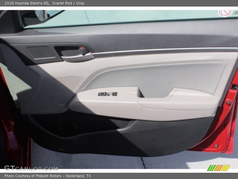 Scarlet Red / Gray 2018 Hyundai Elantra SEL
