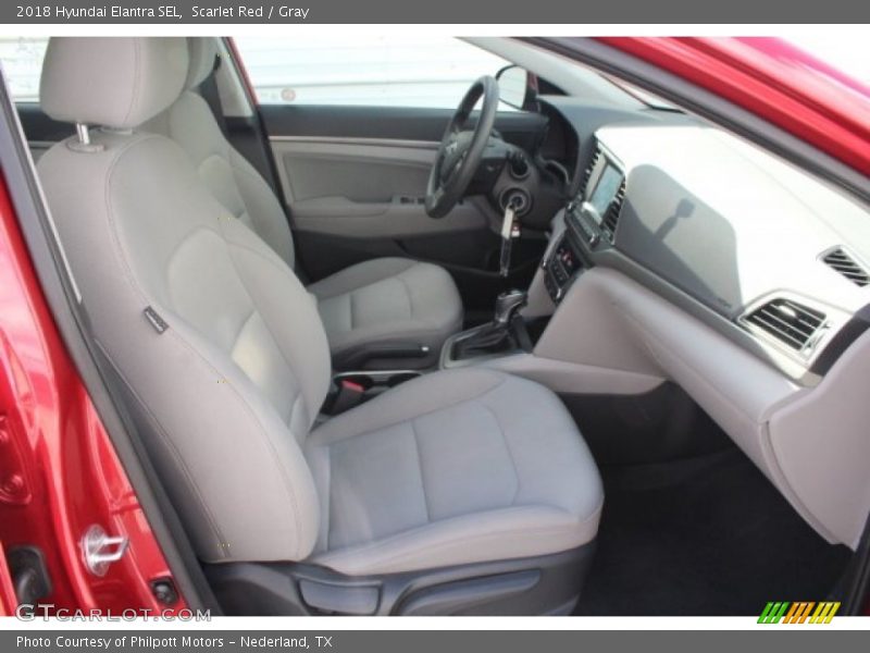 Scarlet Red / Gray 2018 Hyundai Elantra SEL