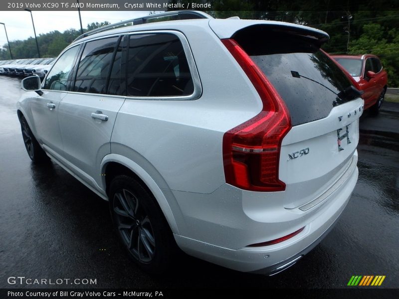 Crystal White Metallic / Blonde 2019 Volvo XC90 T6 AWD Momentum