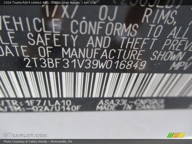 Classic Silver Metallic / Ash Gray 2009 Toyota RAV4 Limited 4WD