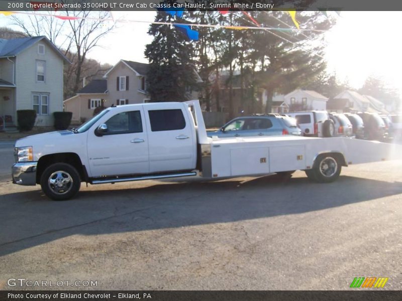 Summit White / Ebony 2008 Chevrolet Silverado 3500HD LT Crew Cab Chassis Car Hauler