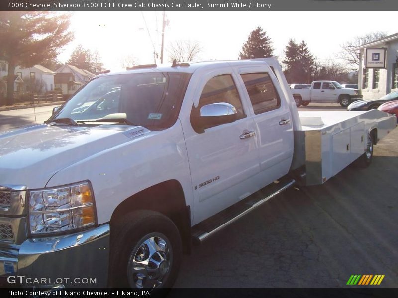 Summit White / Ebony 2008 Chevrolet Silverado 3500HD LT Crew Cab Chassis Car Hauler