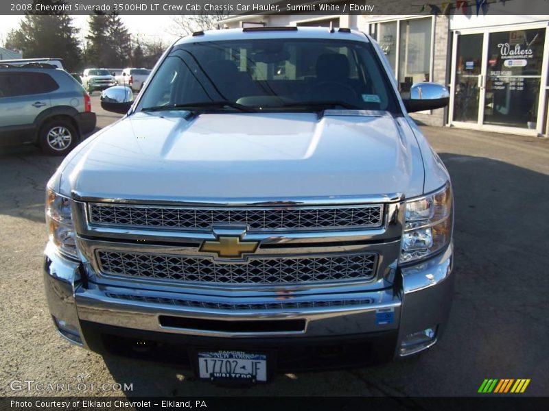 Summit White / Ebony 2008 Chevrolet Silverado 3500HD LT Crew Cab Chassis Car Hauler