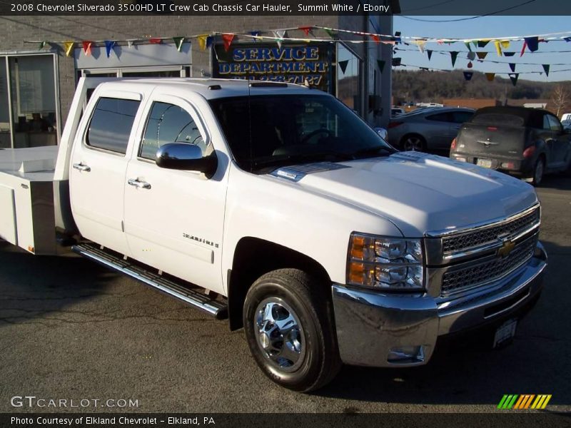 Summit White / Ebony 2008 Chevrolet Silverado 3500HD LT Crew Cab Chassis Car Hauler