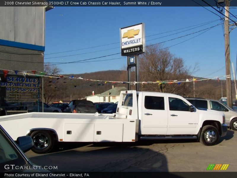Summit White / Ebony 2008 Chevrolet Silverado 3500HD LT Crew Cab Chassis Car Hauler