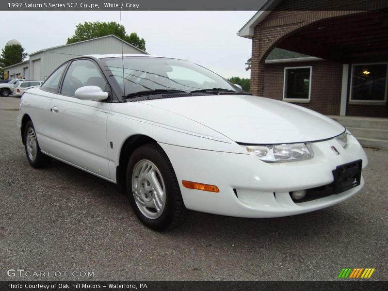 White / Gray 1997 Saturn S Series SC2 Coupe