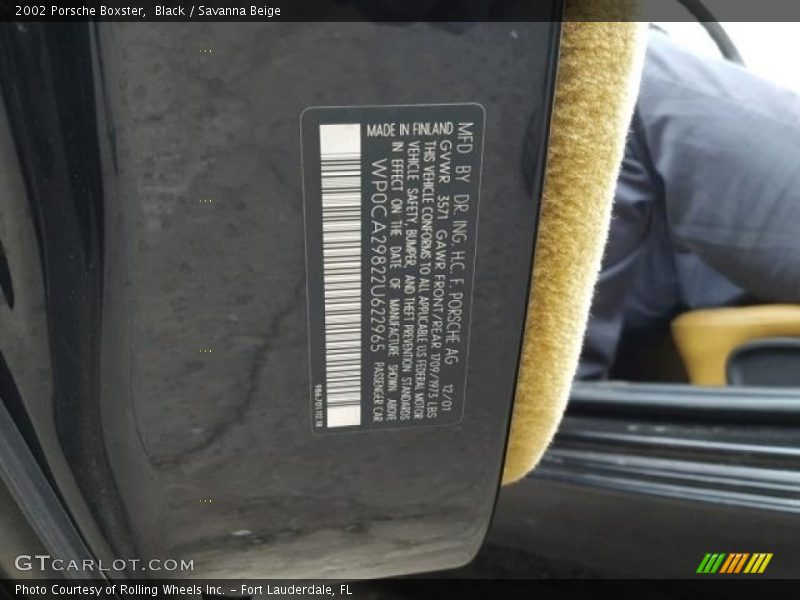 Black / Savanna Beige 2002 Porsche Boxster