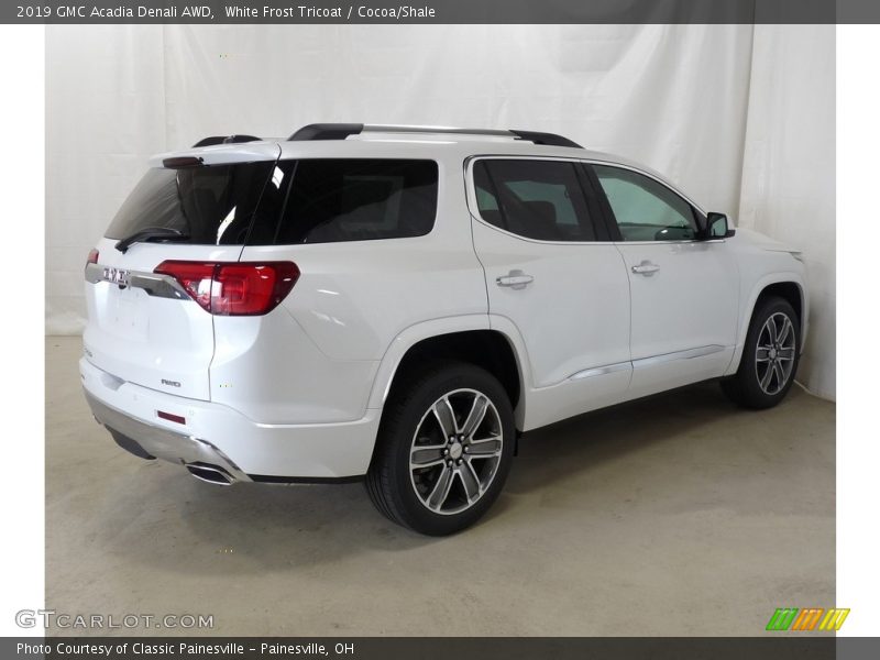 White Frost Tricoat / Cocoa/Shale 2019 GMC Acadia Denali AWD