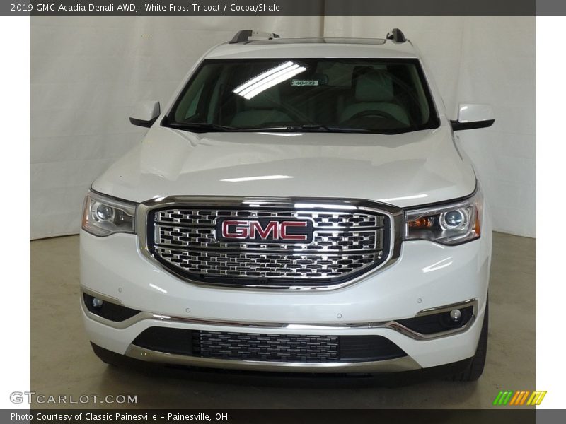 White Frost Tricoat / Cocoa/Shale 2019 GMC Acadia Denali AWD