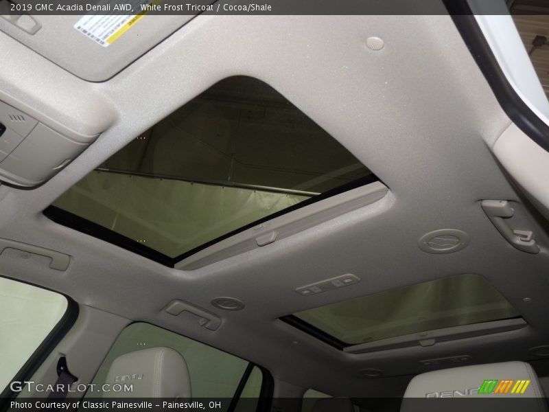 White Frost Tricoat / Cocoa/Shale 2019 GMC Acadia Denali AWD