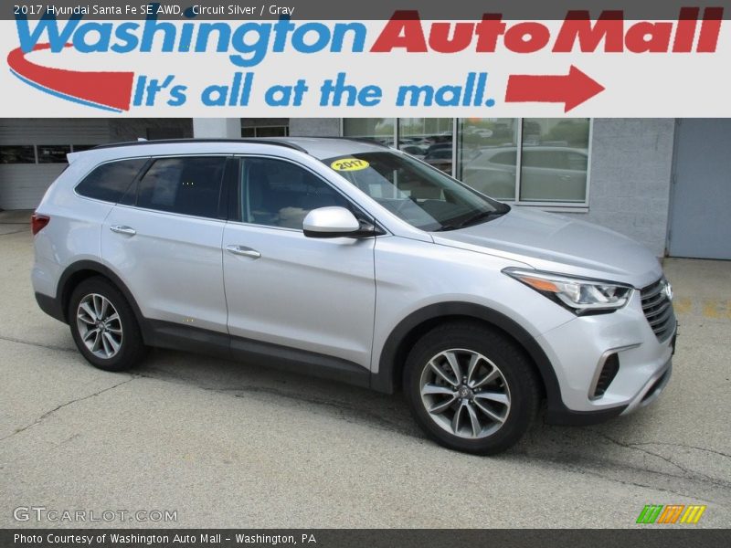 Circuit Silver / Gray 2017 Hyundai Santa Fe SE AWD