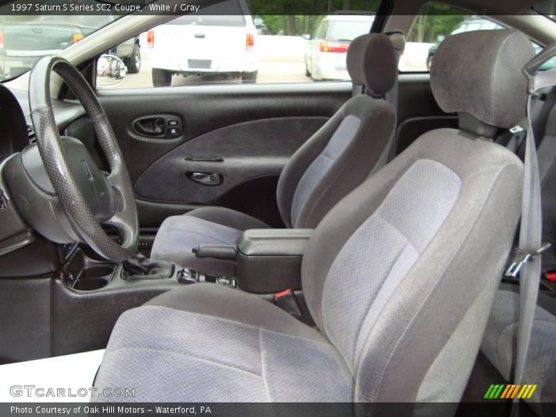 White / Gray 1997 Saturn S Series SC2 Coupe