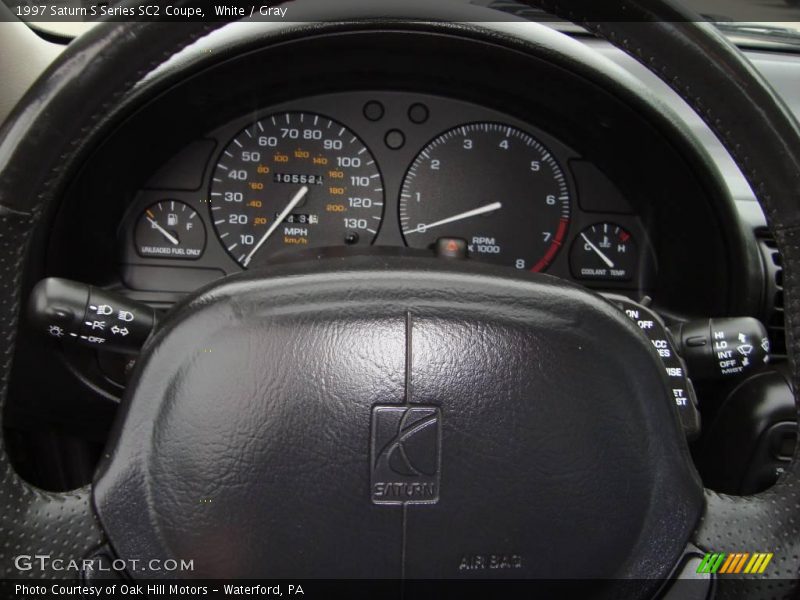 White / Gray 1997 Saturn S Series SC2 Coupe
