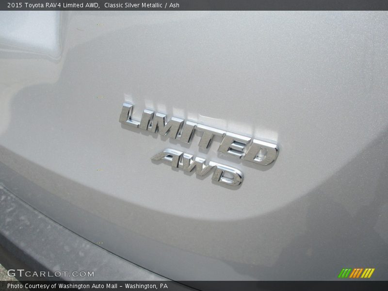 Classic Silver Metallic / Ash 2015 Toyota RAV4 Limited AWD