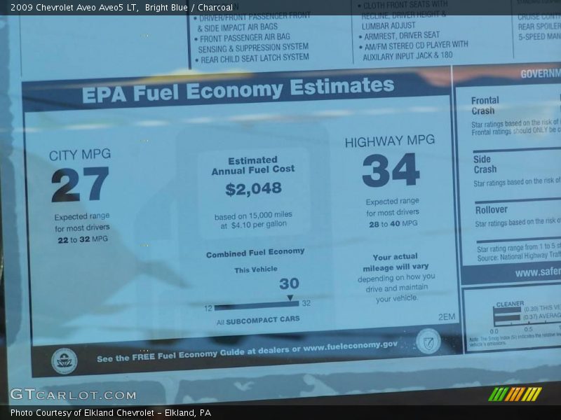 Bright Blue / Charcoal 2009 Chevrolet Aveo Aveo5 LT